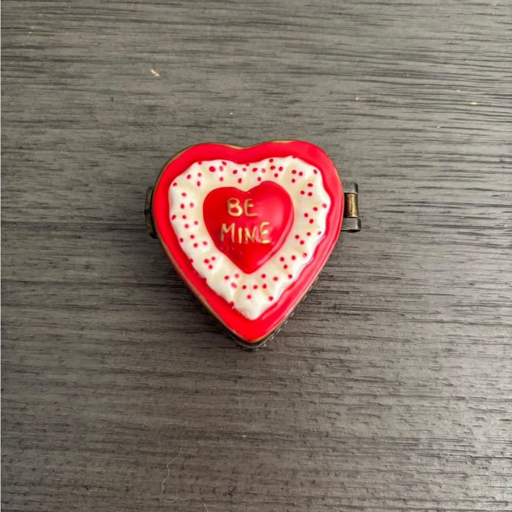 Vintage Heart-Shaped 'Be Mine' Trinket Box with mini chocolates